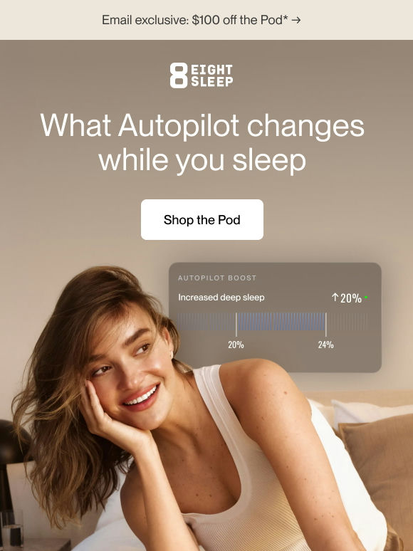 Your Pod adjusts to your sleep, not to the clock*