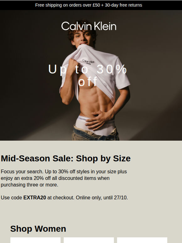 Mid-Season Sale: Shop by Size