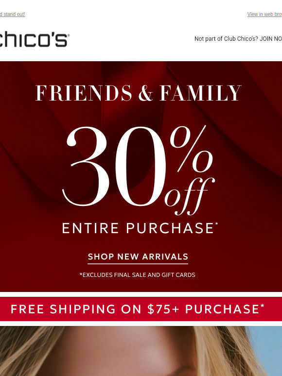 30% off entire purchase + Effortless Elegance, No Fuss Required