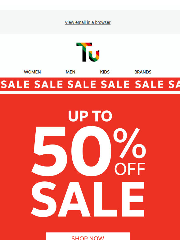 Up to 50% off Sale now on