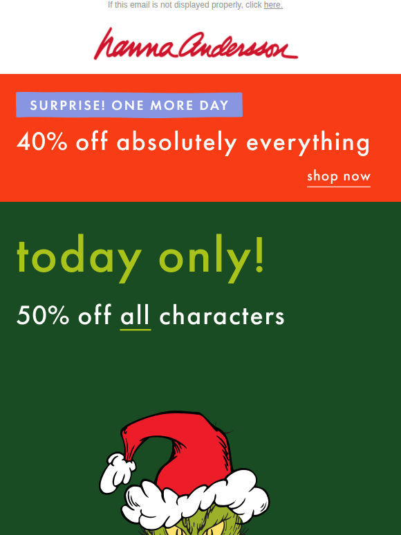 TODAY ONLY: 50% Off Characters + 40% Off Is BACK