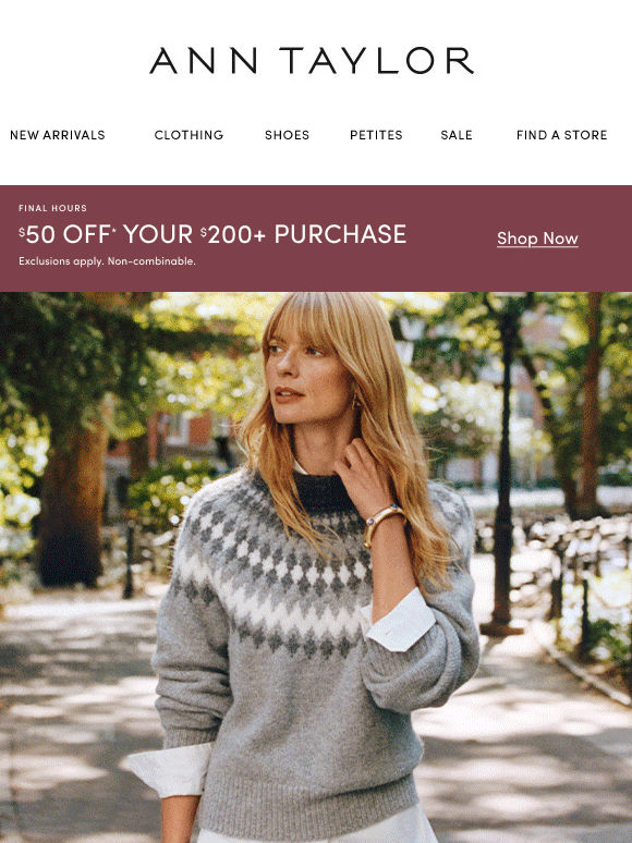 Shop The New Collection With $50 Off $200+