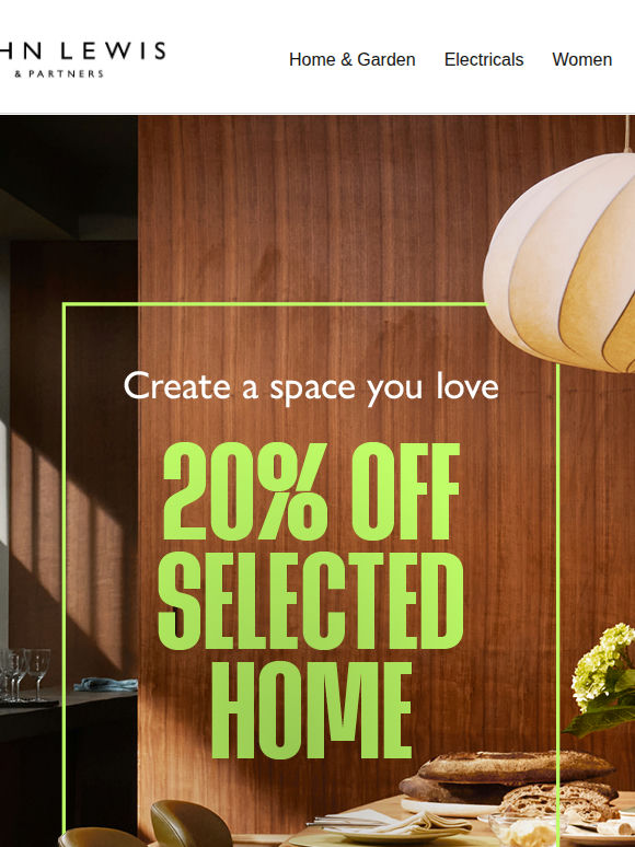 Get 20% off selected Home