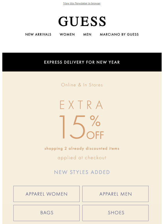 EXTRA 15% off | New styles on Sale