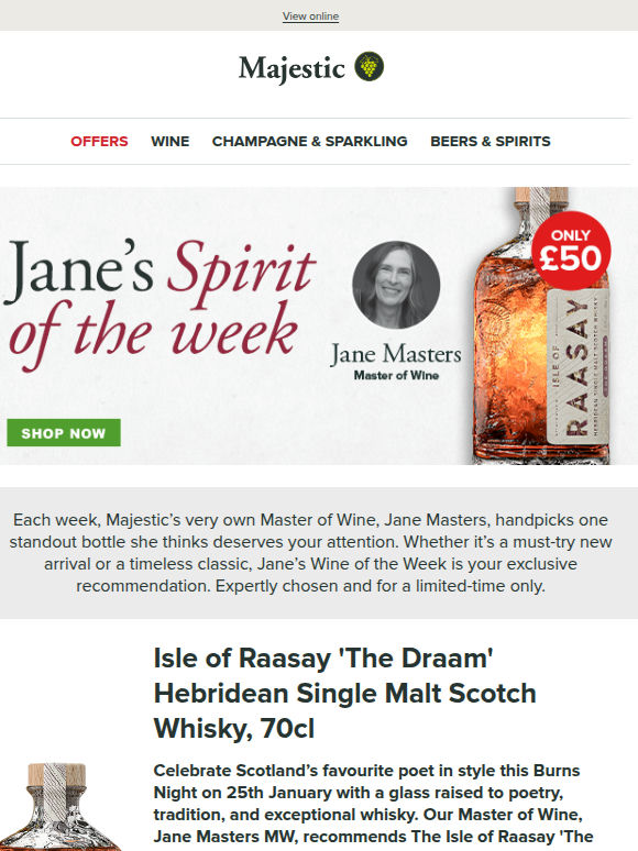 Jane Masters MW NEW Spirit of the Week for Burns Night