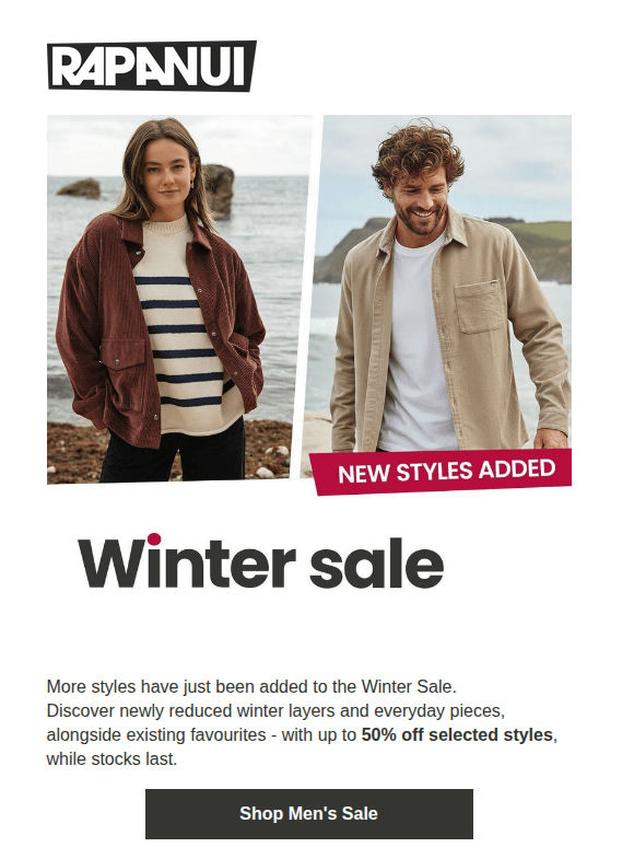 Extra Lines Added to the Winter Sale