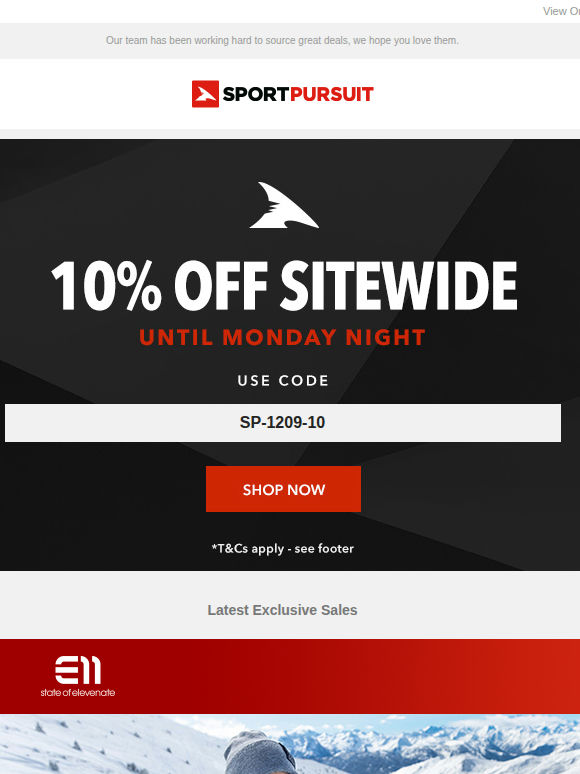 Extra 10% Off Sitewide Plus - Elevenate | Columbia | Flyte shorts & Leggings | Bestard | True North | Up to 65% Off!