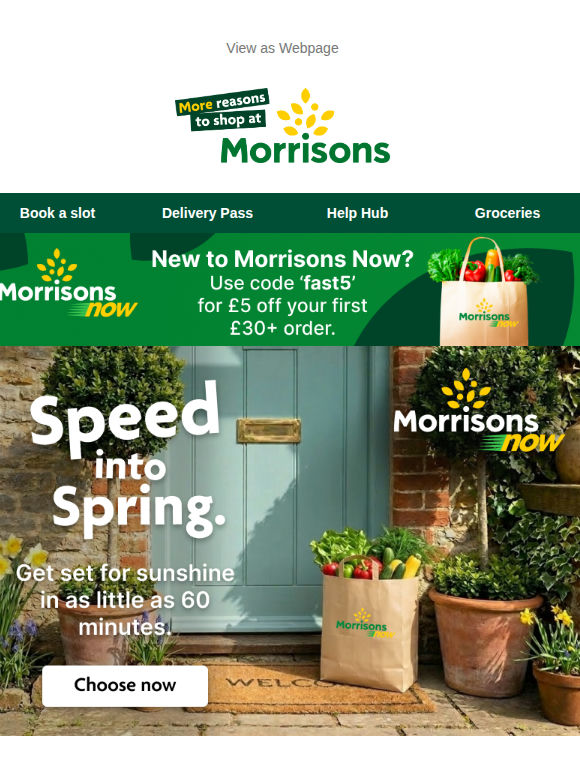 Get set for Spring💐 plus £5 off on your Morrisons Now order