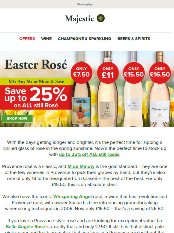 Save up to 25% on ALL rosé