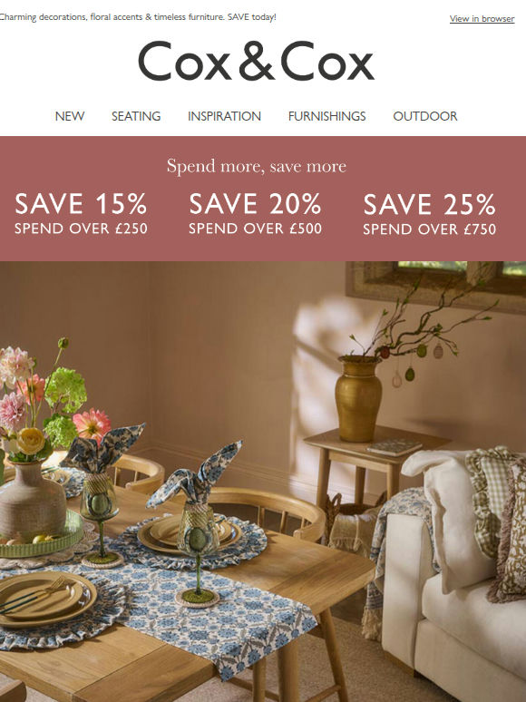 Easter entertaining | Up to 25% OFF spring style for every room!