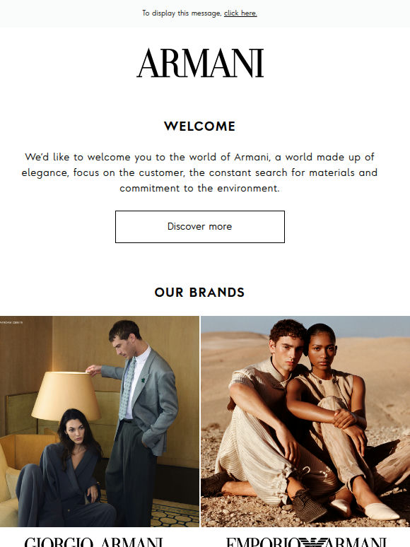 Welcome to the world of Armani.