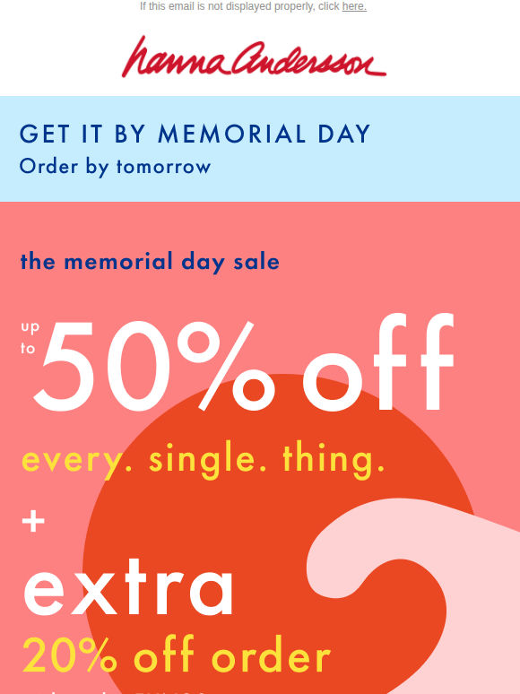 EXTRA 20% Off + Up To 50% Off Everything