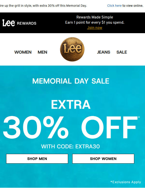 EXTRA 30% Off Memorial Day Sale starts now