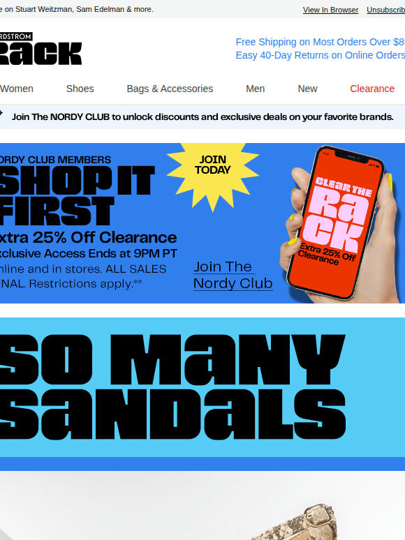 Up to 50% off sandals