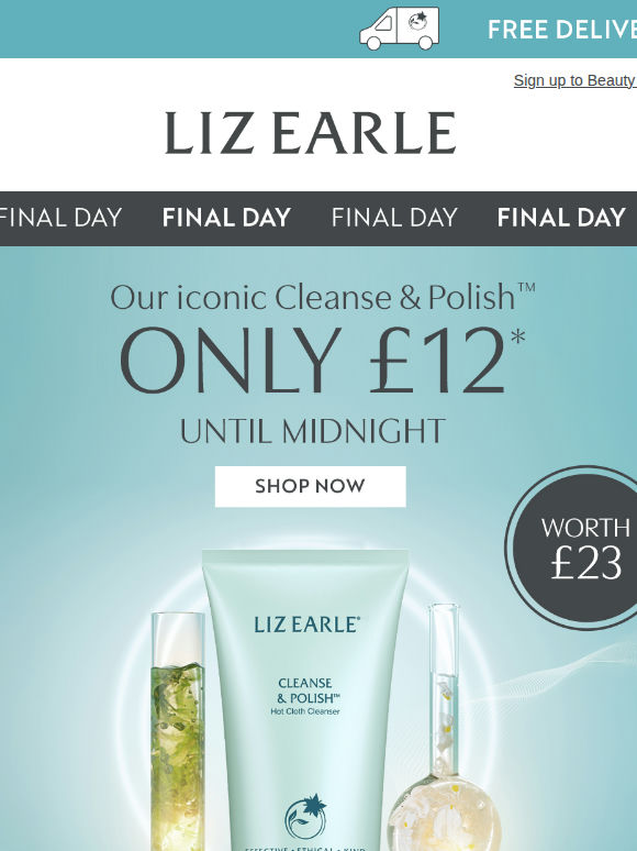 The iconic Cleanse & Polish, now only £12