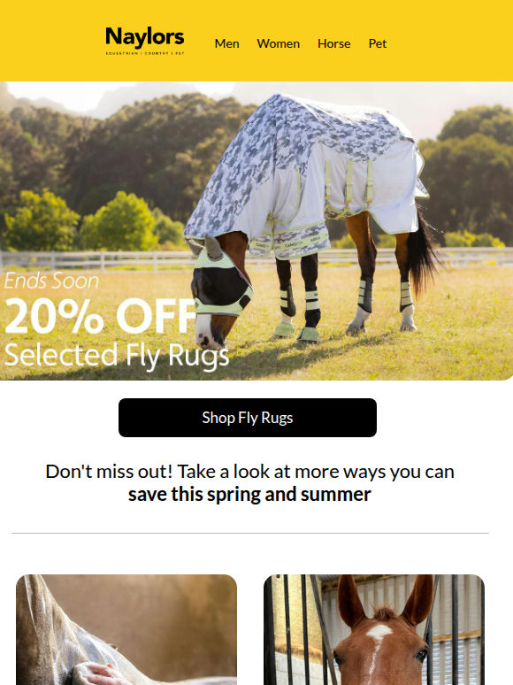 Ends Soon | 20% OFF Selected Fly Rugs
