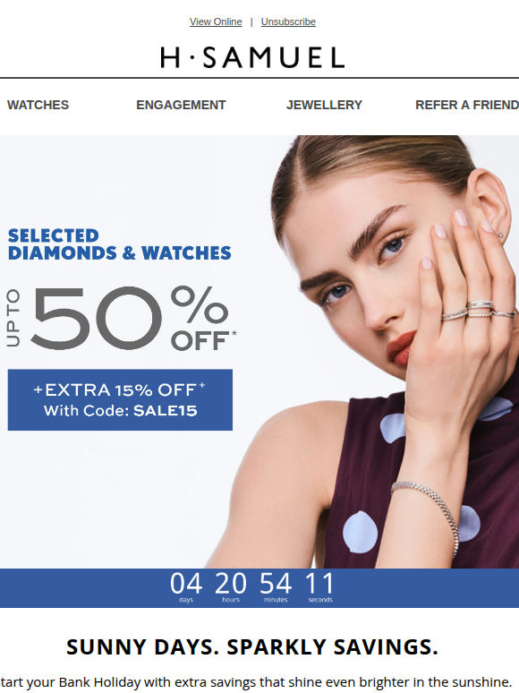 Extra 15% off: Your bank holiday treat