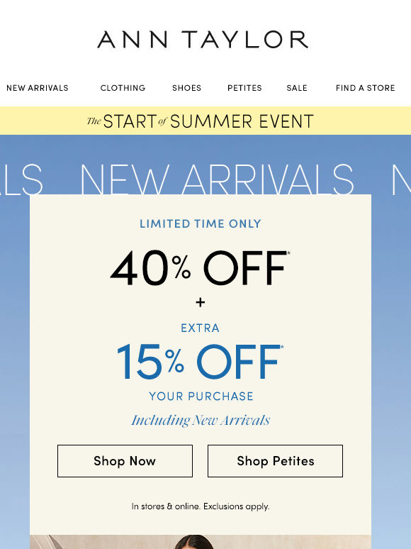New & Now: 40% Off + Extra 15% Off Your Purchase