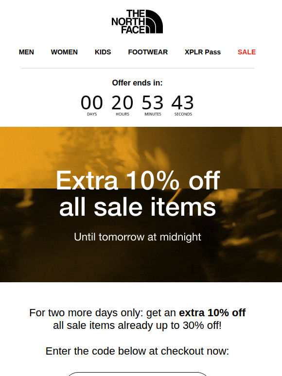 Ends tomorrow: extra 10% off sale