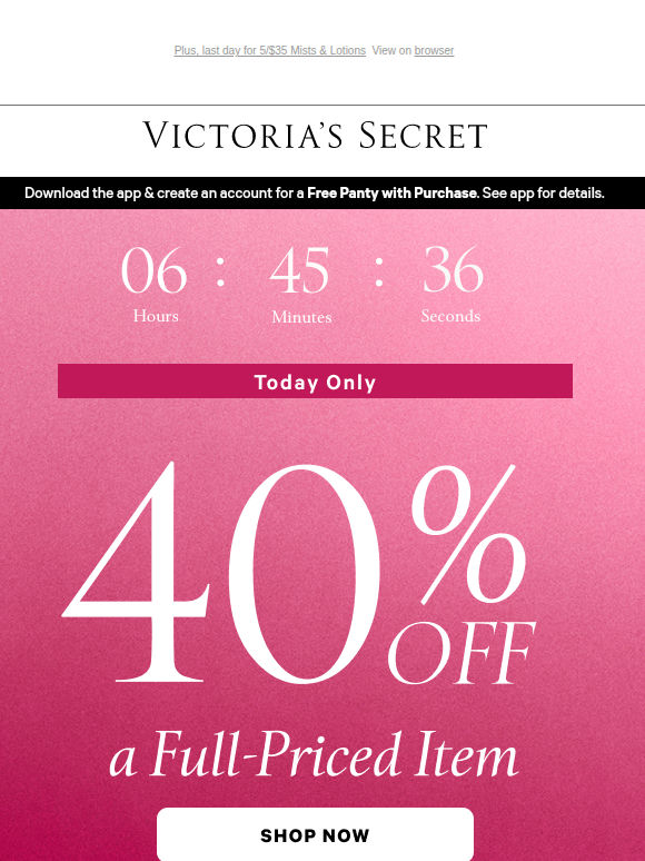 Final Hours: 40% Off an Item