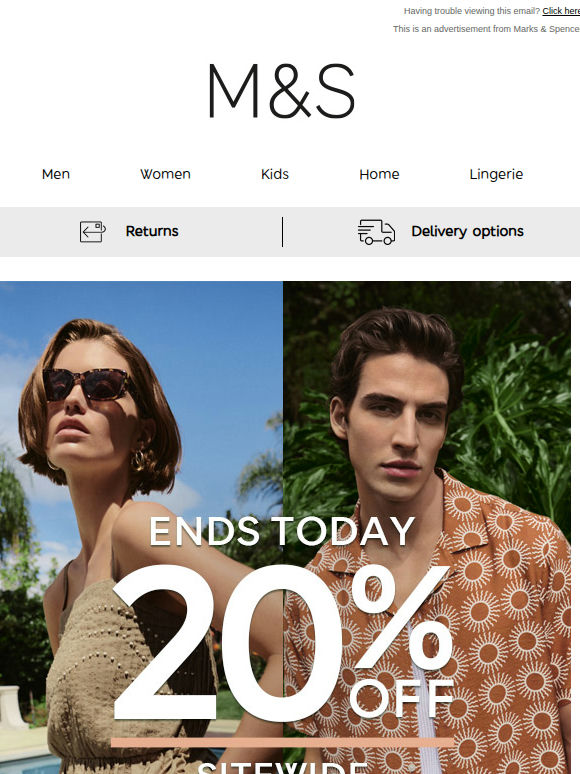 Ends today: 20% off