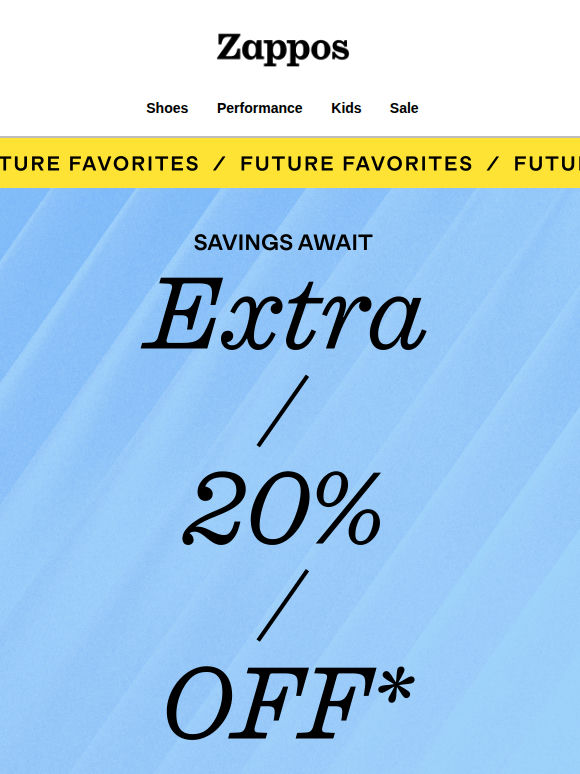 Extra 20% OFF Nike, Sam Edelman & more starts now