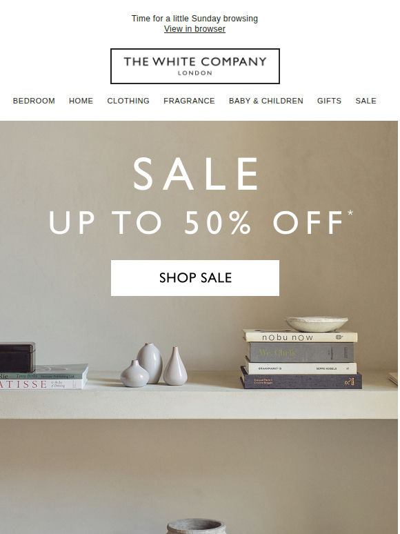 Up to 50% off summer sale