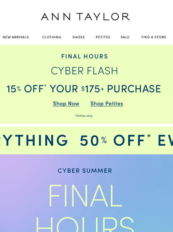 This Is It ❗ 50% Off Everything + Extra 15% Off + Free Shipping*