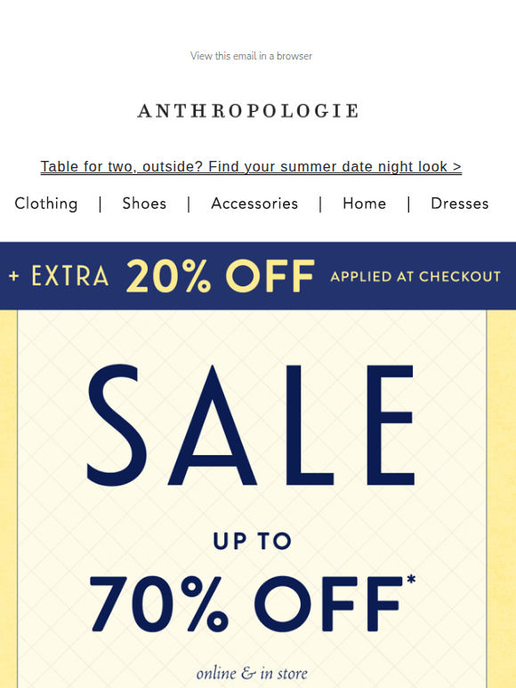 The rumours are true. Extra 20% OFF sale!