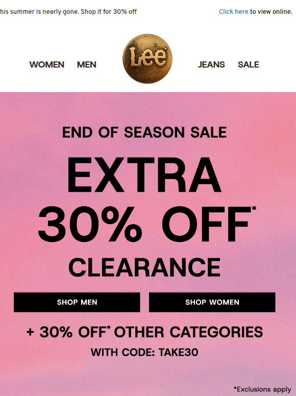30% off all things summer