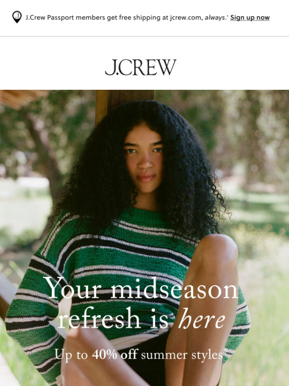 New, now: up to 40% off summer styles