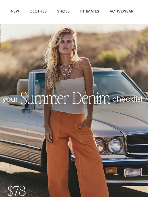 Slip into summer denim →