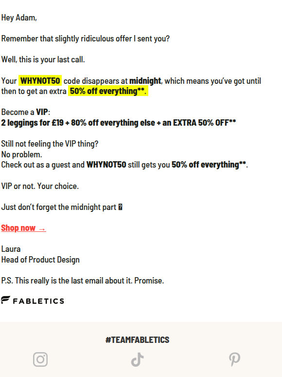 Your 50% off ends at midnight 🚨