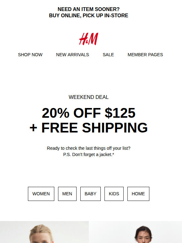 Weekend deal: 20% off your order