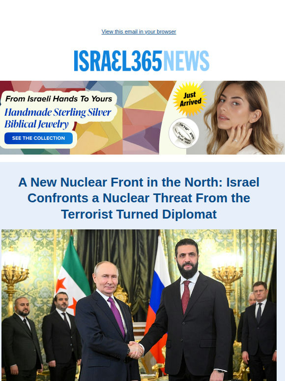 A New Nuclear Front in the North: Israel Confronts a Nuclear Threat From the Terrorist Turned Diplomat and Today's Top Stories