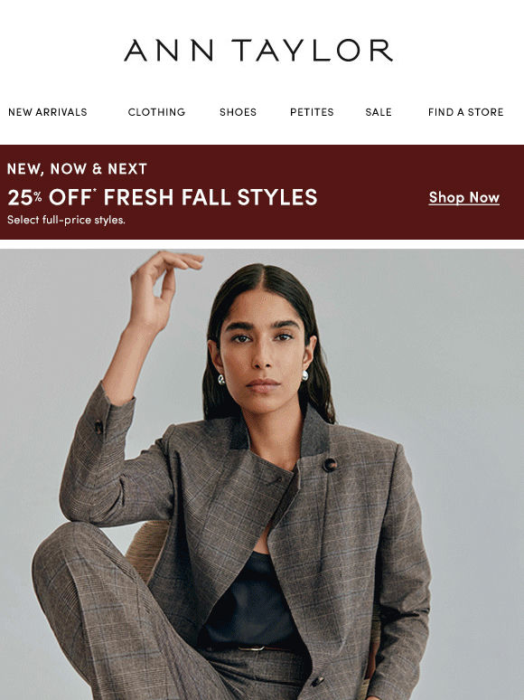 25% Off Fresh Fall Styles