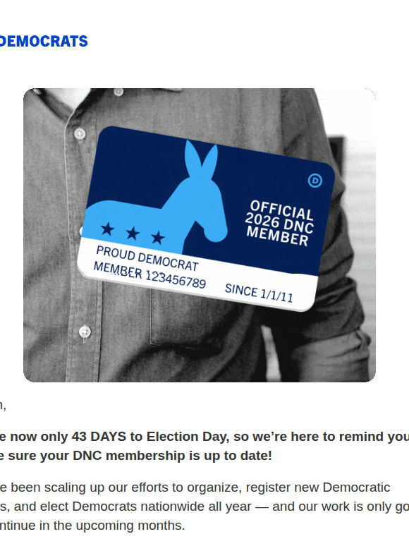 Is your Democratic membership up to date?