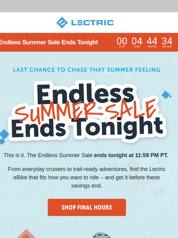 The Endless Summer Sale Ends Today 🌞