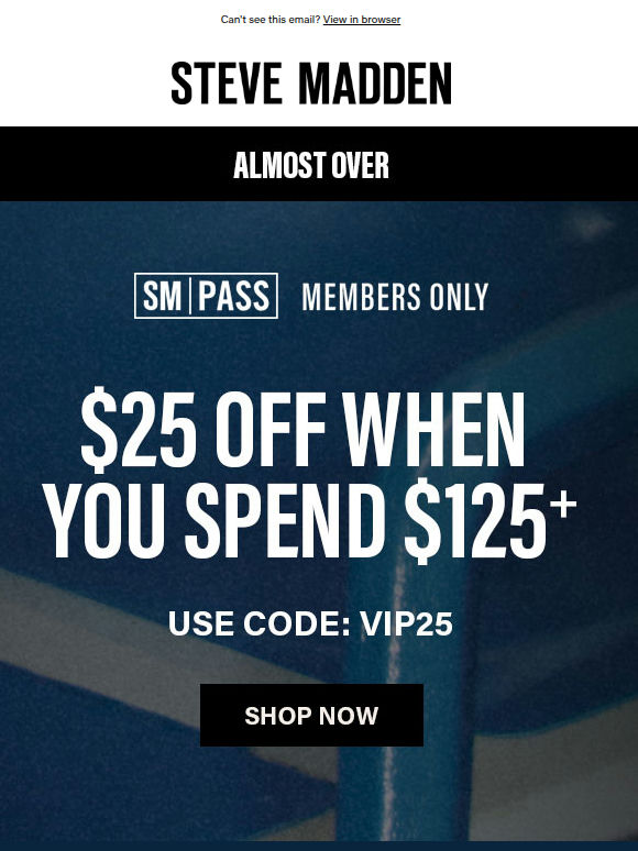 Won’t Last Long: $25 Off When You Spend $125+