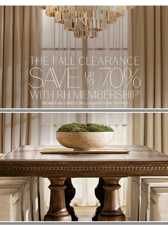 The Fall Clearance. Up to 70% Off Dining, Bedroom, Living & More.
