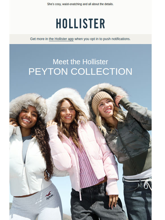 Meet the Hollister Peyton Collection.