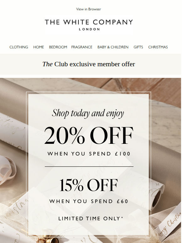 Early access: 20% off for The Club members