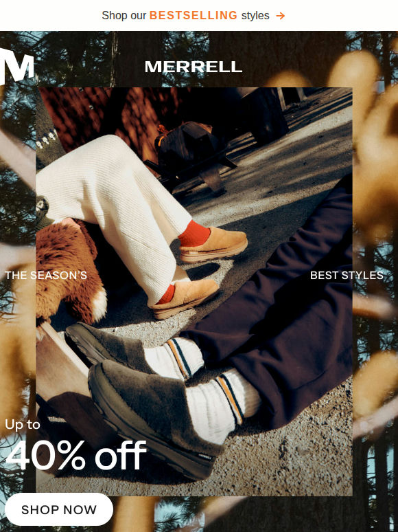 Up to 40% off the season's best styles