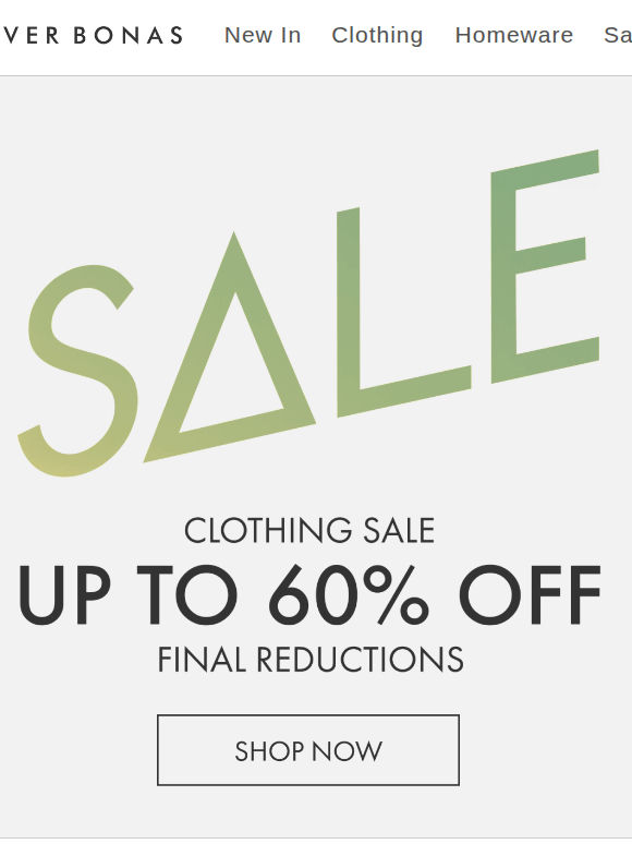 Final reductions | Up to 60% off