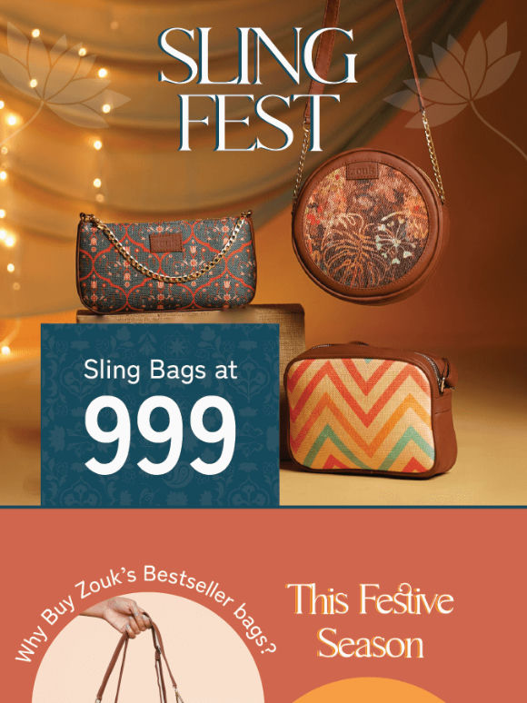 Sling Bags only at 999 - Sling Fest is now Live!