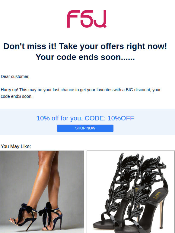 Don't miss it! Take your offers right now! Your code ends soon......