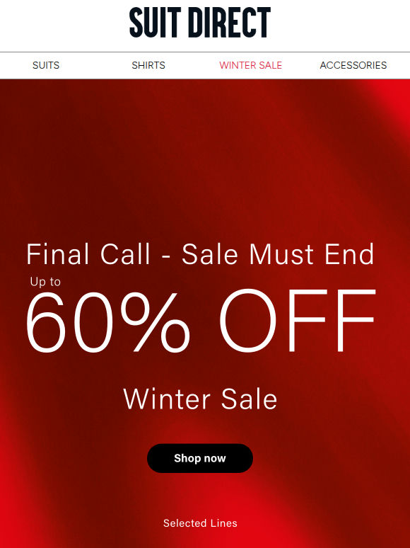 Final call for our winter sale