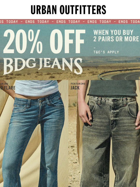 ENDS TODAY </3 20% OFF BDG