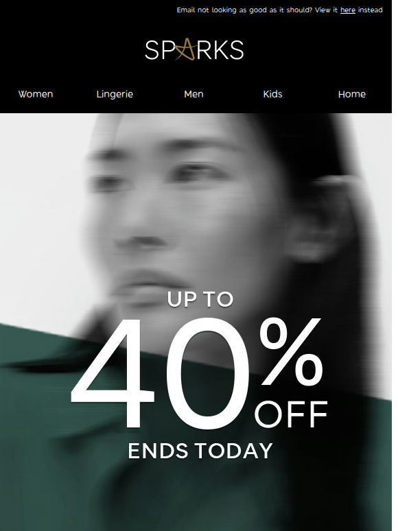 Up to 40% off ends today (last call, Sparks 📣)