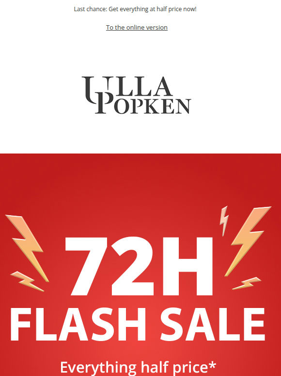 🕒 Tick Tock: EVERYTHING at half price ends soon!